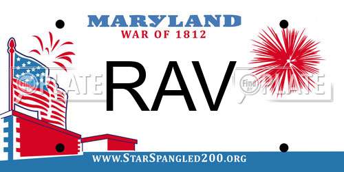 RAV Maryland License Plate