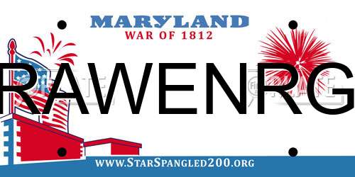 RAWENRG Maryland License Plate