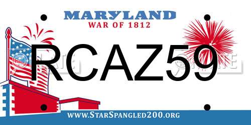 RCAZ59 Maryland License Plate