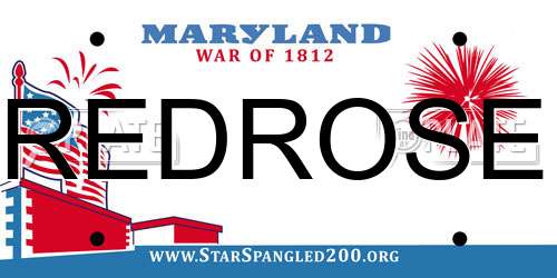 REDROSE Maryland License Plate