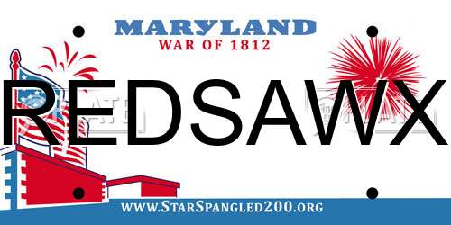 REDSAWX Maryland License Plate