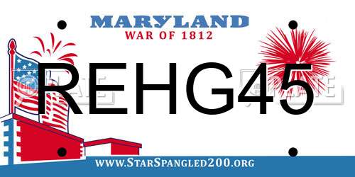 REHG45 Maryland License Plate