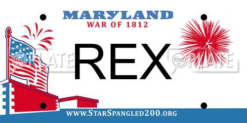 REX Maryland License Plate