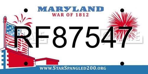 RF87547 Maryland License Plate