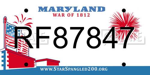 RF87847 Maryland License Plate