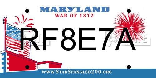 RF8E7A Maryland License Plate