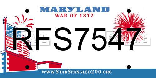 RFS7547 Maryland License Plate