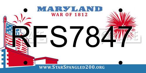 RFS7847 Maryland License Plate