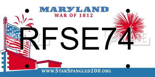 RFSE74 Maryland License Plate