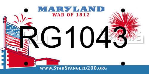 RG1043 Maryland License Plate