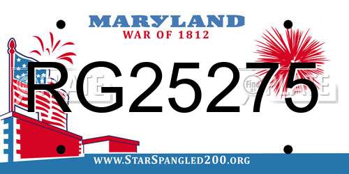 RG25275 Maryland License Plate