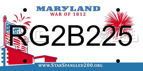 RG2B225 Maryland License Plate