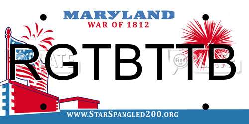 RGTBTTB Maryland License Plate