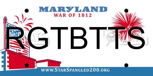 RGTBTTS Maryland License Plate