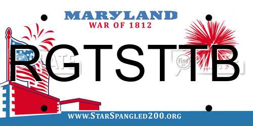 RGTSTTB Maryland License Plate