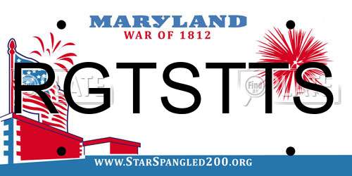 RGTSTTS Maryland License Plate