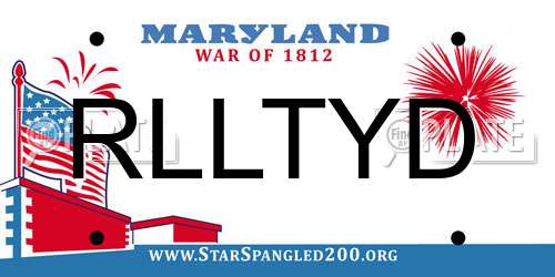 RLLTYD Maryland License Plate