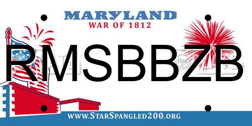 RMSBBZB Maryland License Plate