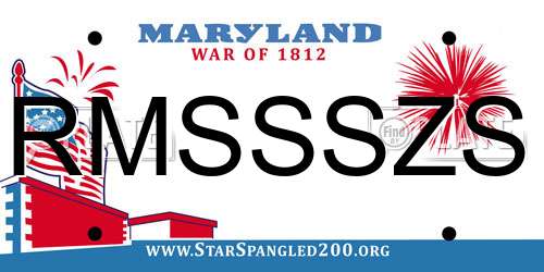 RMSSSZS Maryland License Plate