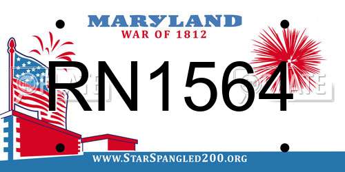 RN1564 Maryland License Plate