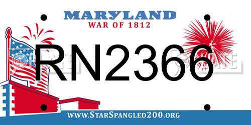 RN2366 Maryland License Plate
