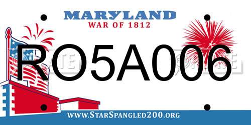 RO5A006 Maryland License Plate