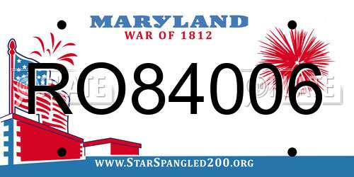RO84006 Maryland License Plate