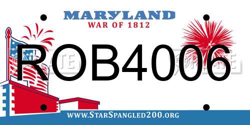 ROB4006 Maryland License Plate