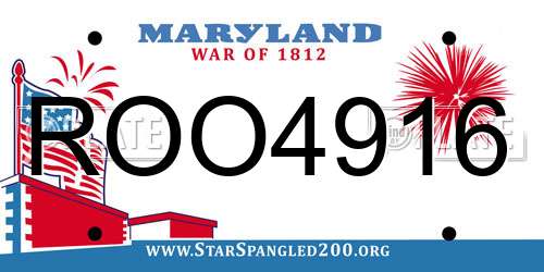 ROO4916 Maryland License Plate