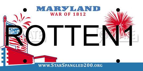 ROTTEN1 Maryland License Plate