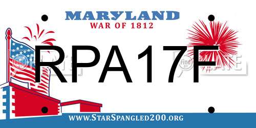 RPA17F Maryland License Plate