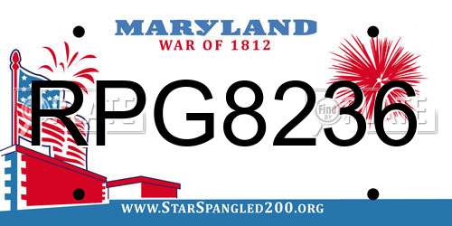 RPG8236 Maryland License Plate