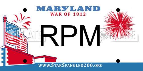 RPM Maryland License Plate