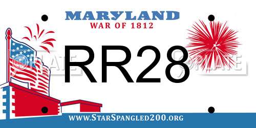 RR28 Maryland License Plate