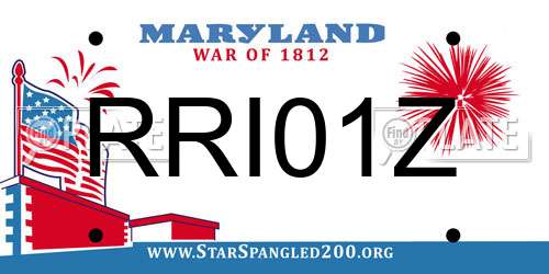 RRI01Z Maryland License Plate