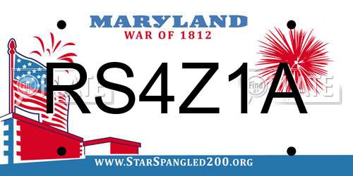 RS4Z1A Maryland License Plate