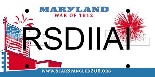 RSDIIAI Maryland License Plate