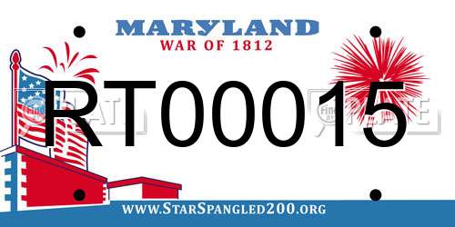 RT00015 Maryland License Plate