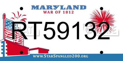 RT59132 Maryland License Plate