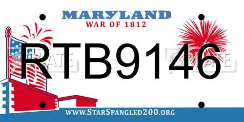 RTB9146 Maryland License Plate