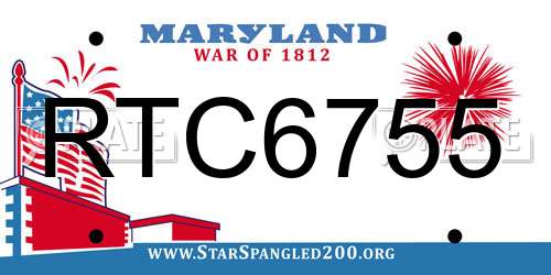 RTC6755 Maryland License Plate