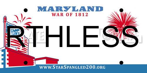 RTHLESS Maryland License Plate