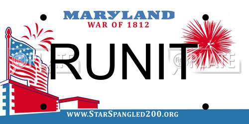 RUNIT Maryland License Plate