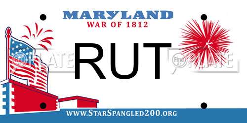 RUT Maryland License Plate