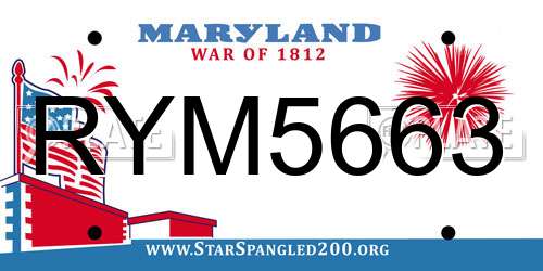RYM5663 Maryland License Plate