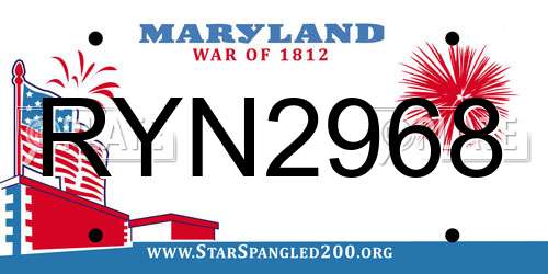 RYN2968 Maryland License Plate