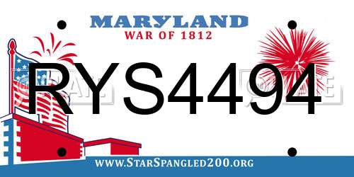 RYS4494 Maryland License Plate