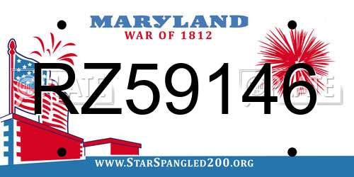 RZ59146 Maryland License Plate