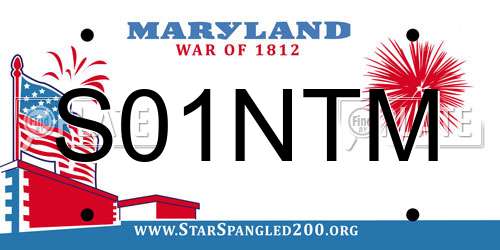 S01NTM Maryland License Plate