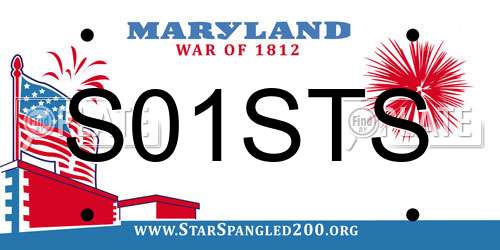 S01STS Maryland License Plate